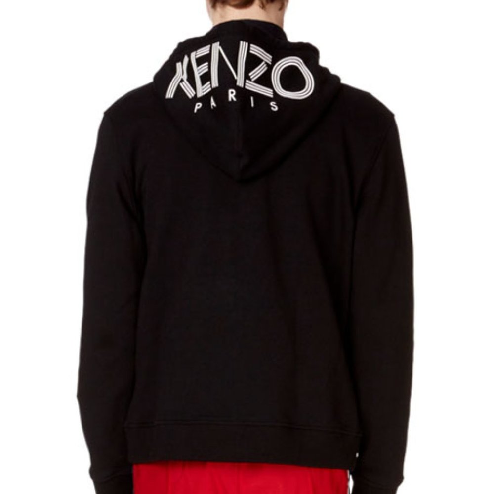 Kenzo Logo-Hood Zip-Front Hoodie Cotton Jacket